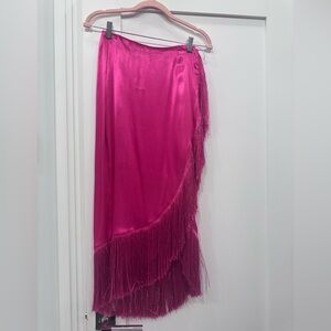 Elegant Pink Fringe Skirt